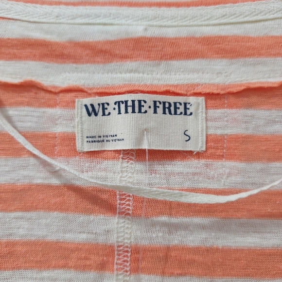 FREE PEOPLE We The Free ALL I NEED TEE, V Neck Striped, Oversized, Front Pocket - Picture 7 of 16